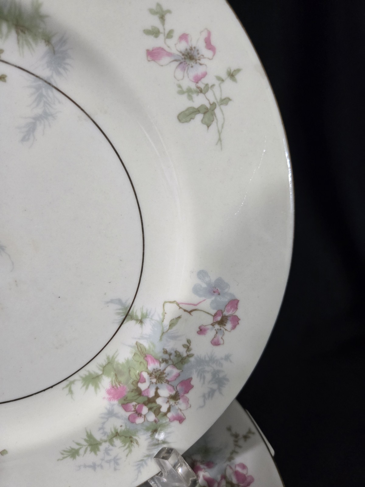 MINT Theodore Haviland New York Apple Blossom Salad Plates — Set of 4 Gold Trim