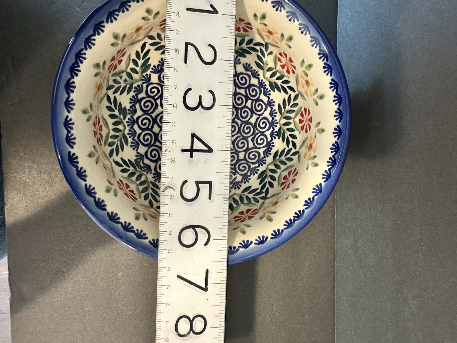 Polish Pottery Bowl Floral Small Serving 6.5” Diameter Made In Poland