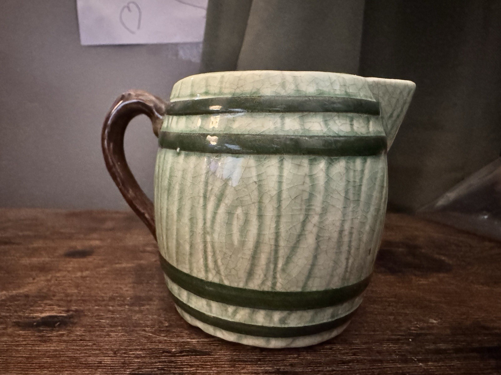 Vintage Majolica Lipper and Mann Apple Creamer Pitcher