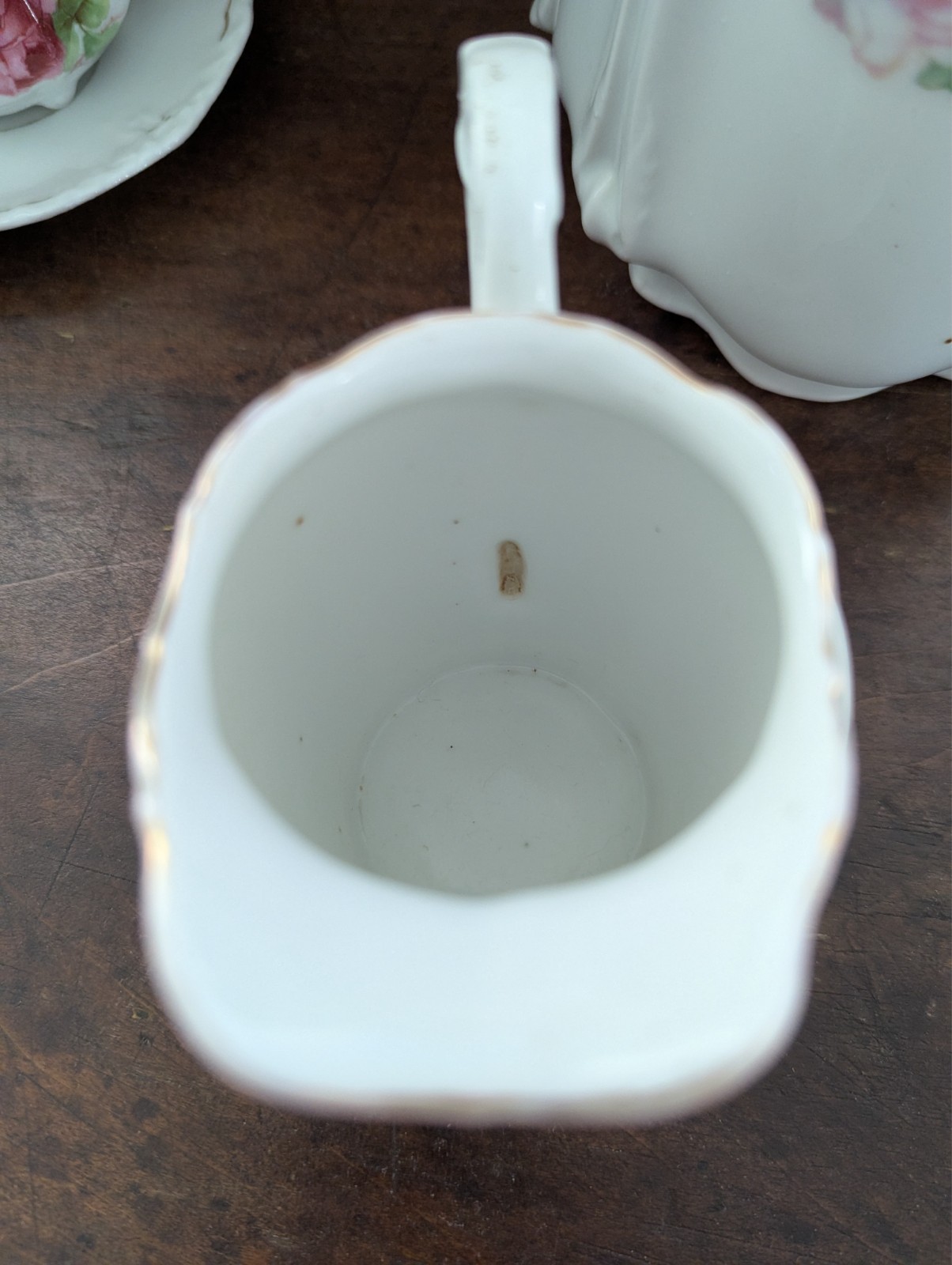 Mixed Set Vtg GERMAN BAVARIAN Porcelain Lusterware Pitcher, Creamer, & Sugar