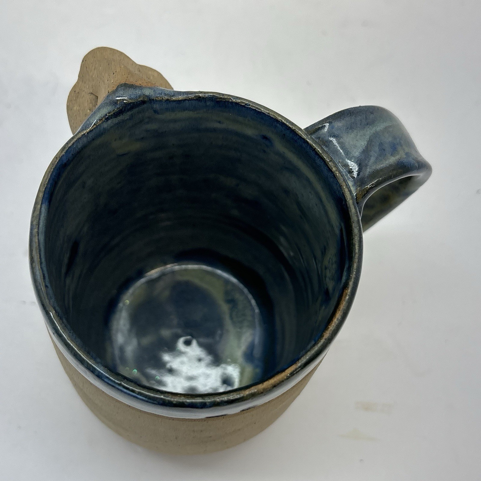 Folk Art Pottery UGLY Face Mug Big Mouth Tongue Ceramic Signed Funny Gag Gift