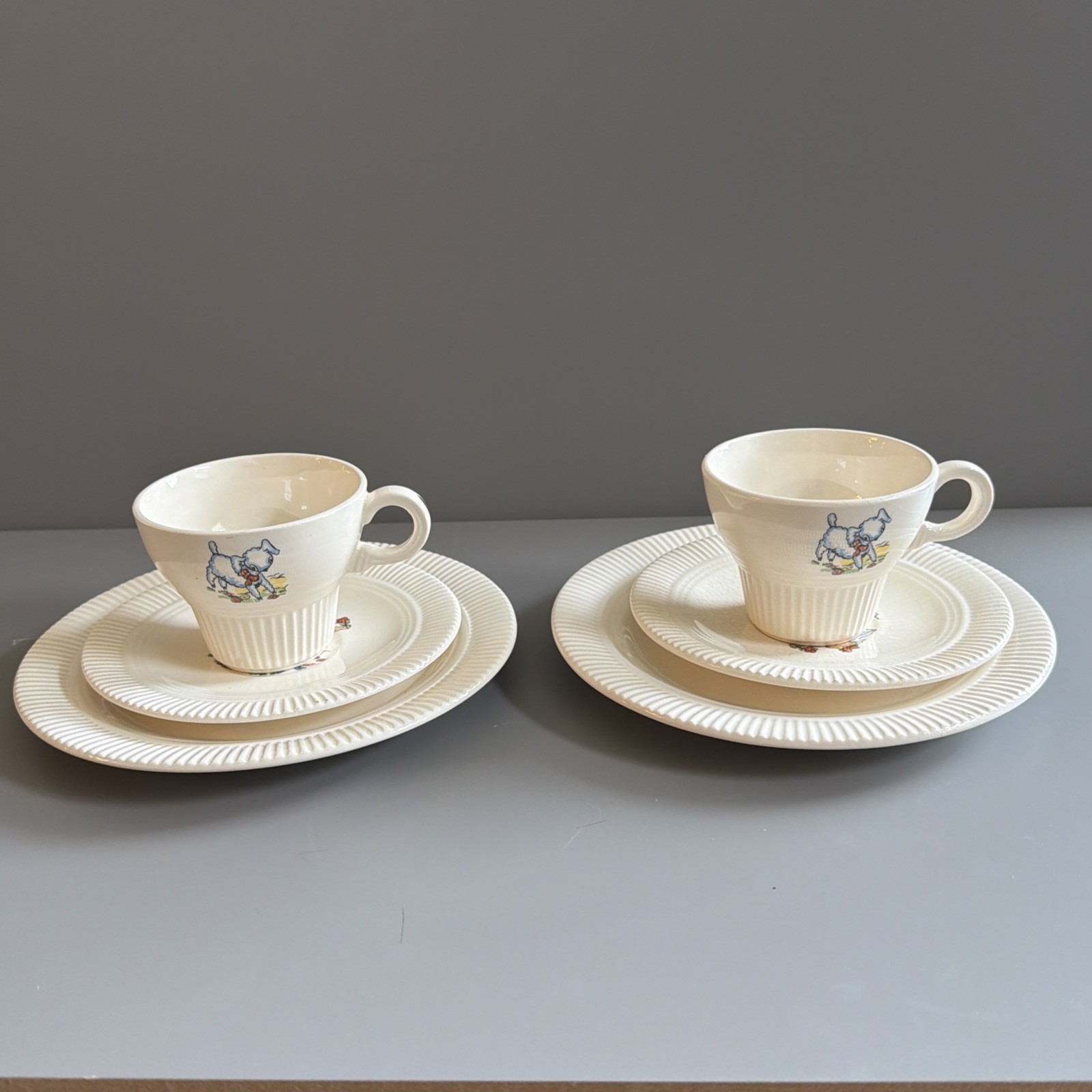 Service for 2 Victory by Salem China Co “Mary Had a Little Lamb” Tea cup Plate