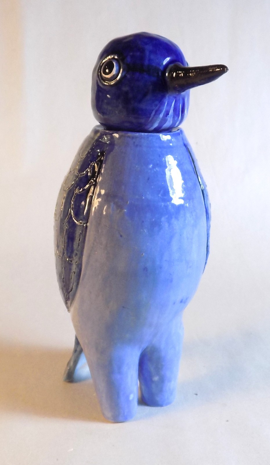 PINYON JAY- Anthropomorphic Spice Jar, Bird Effigy Pot, Herbal Container