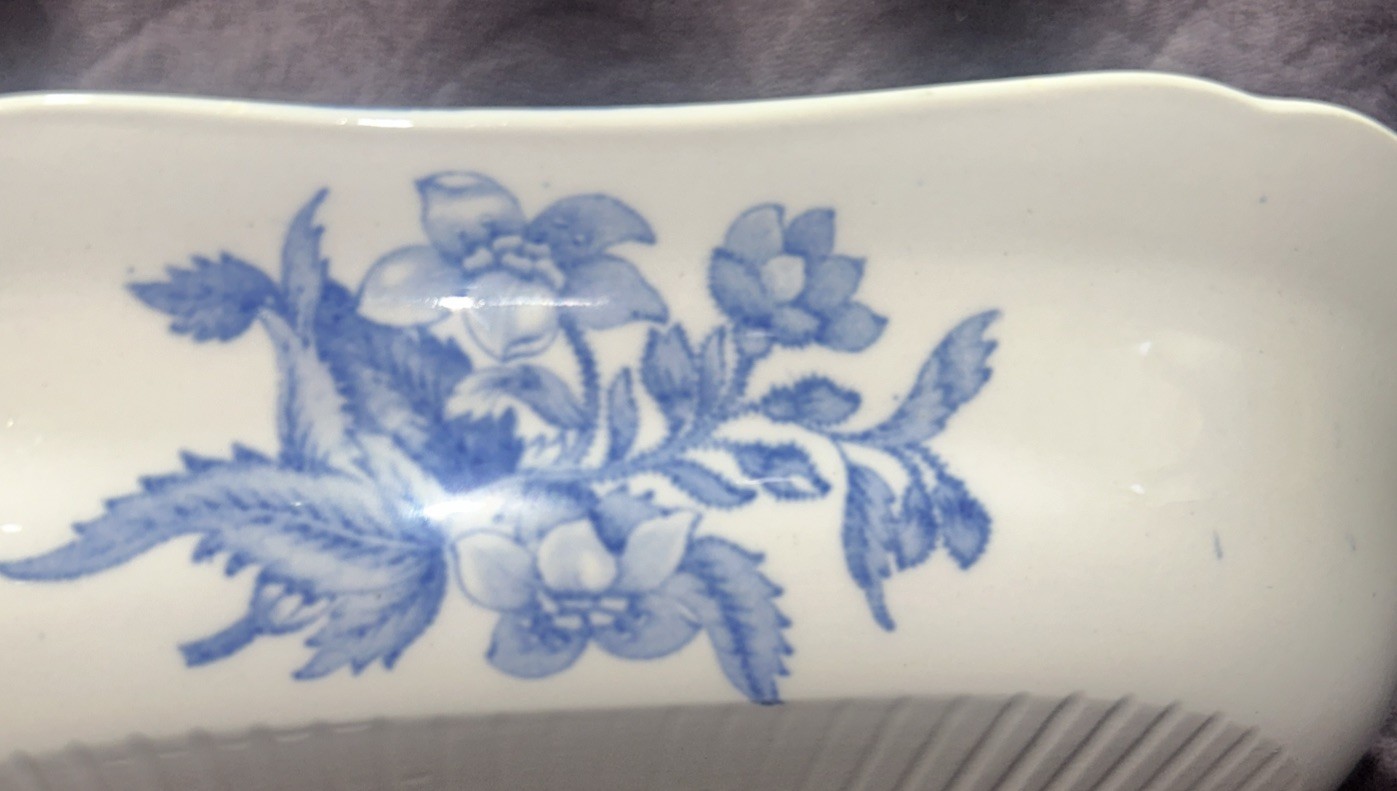 Vintage Copeland Spode Blue Camilla Rectangular 9.75” x 7.25” Serving Bowl