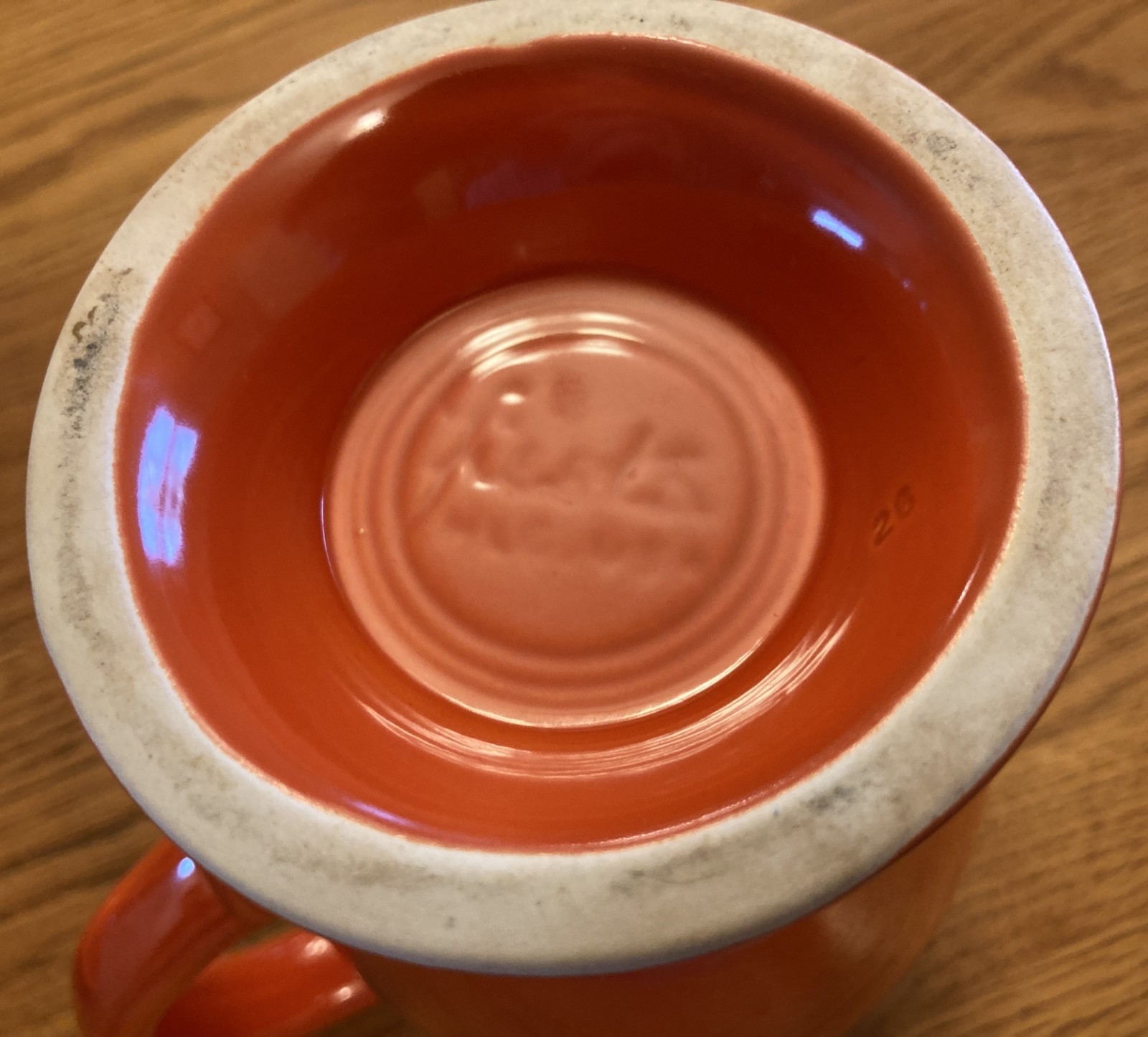 Vintage Fiesta coffee pot with lid in “radioactive” red (exc.) (1936-1959)