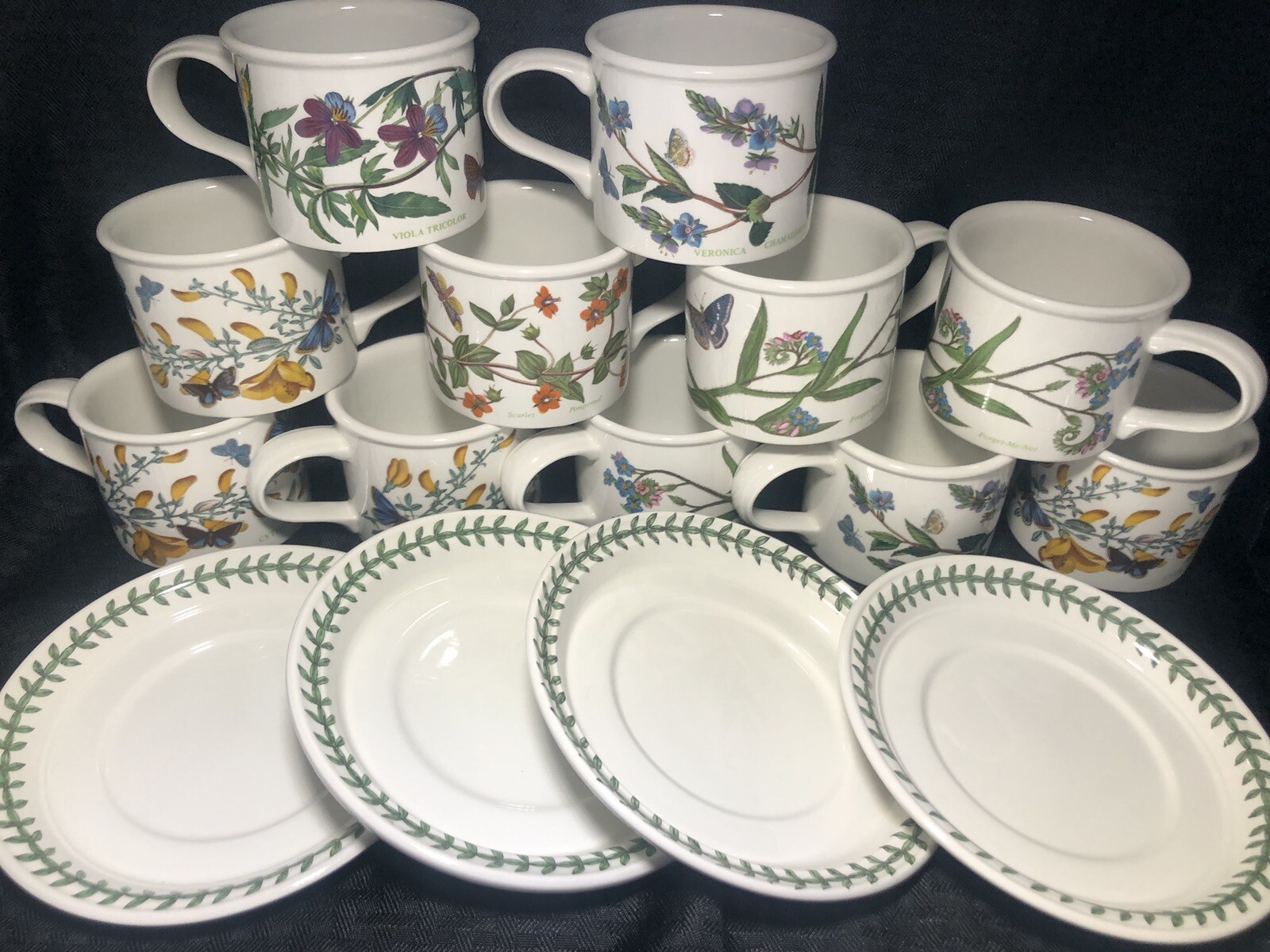 Portmeirion Botanical Garden 15 Pieces LOT – Mug Cups & Saucers