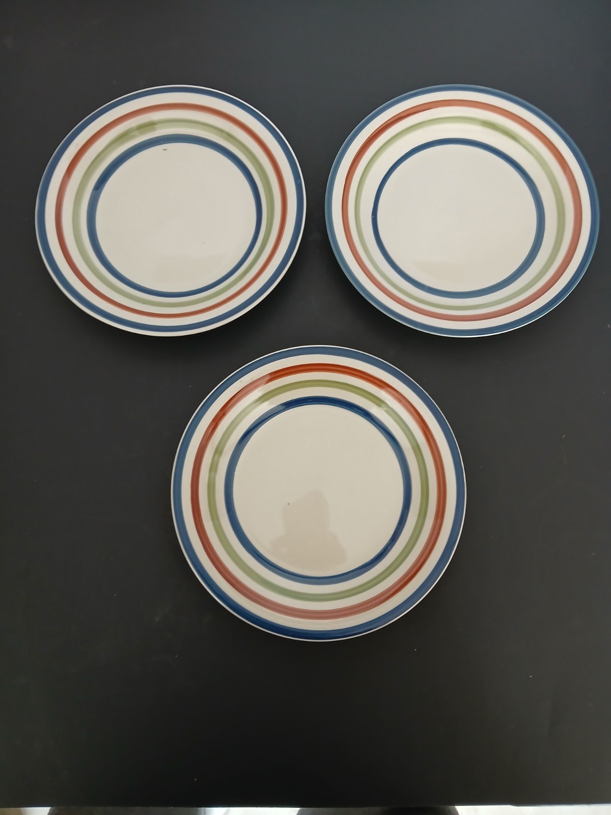 Today’s Home Salad Plate 8” Multicolor Striped Red Green Blue Rings Replacement