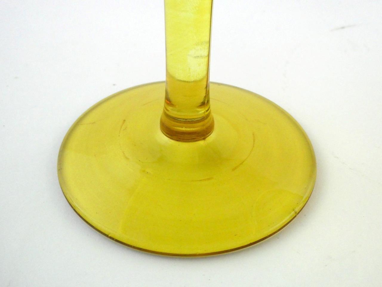 Antique 1900s Era Pair of Yellow and Clear Glass Compotes Swags Baskets VGOOD