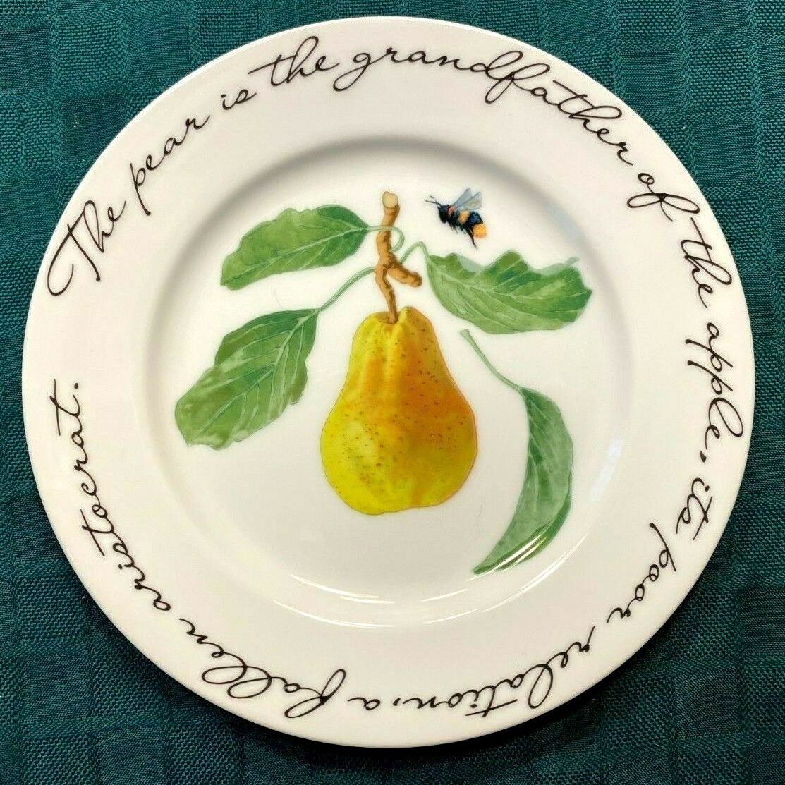Set of 4 William Sonoma Orchard Suite Salad Plates 7 ¾” EUC Cherry Pear Plum