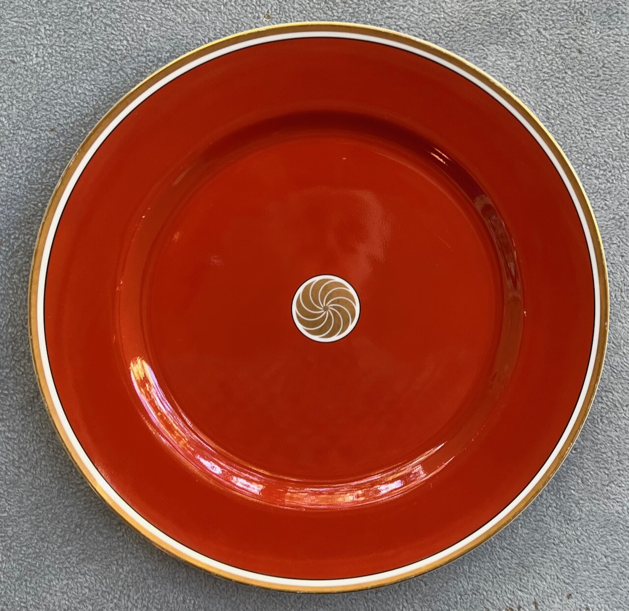 Fitz & Floyd Medallion d’Or Terra Cotta Large Round Platter Chop Plate
