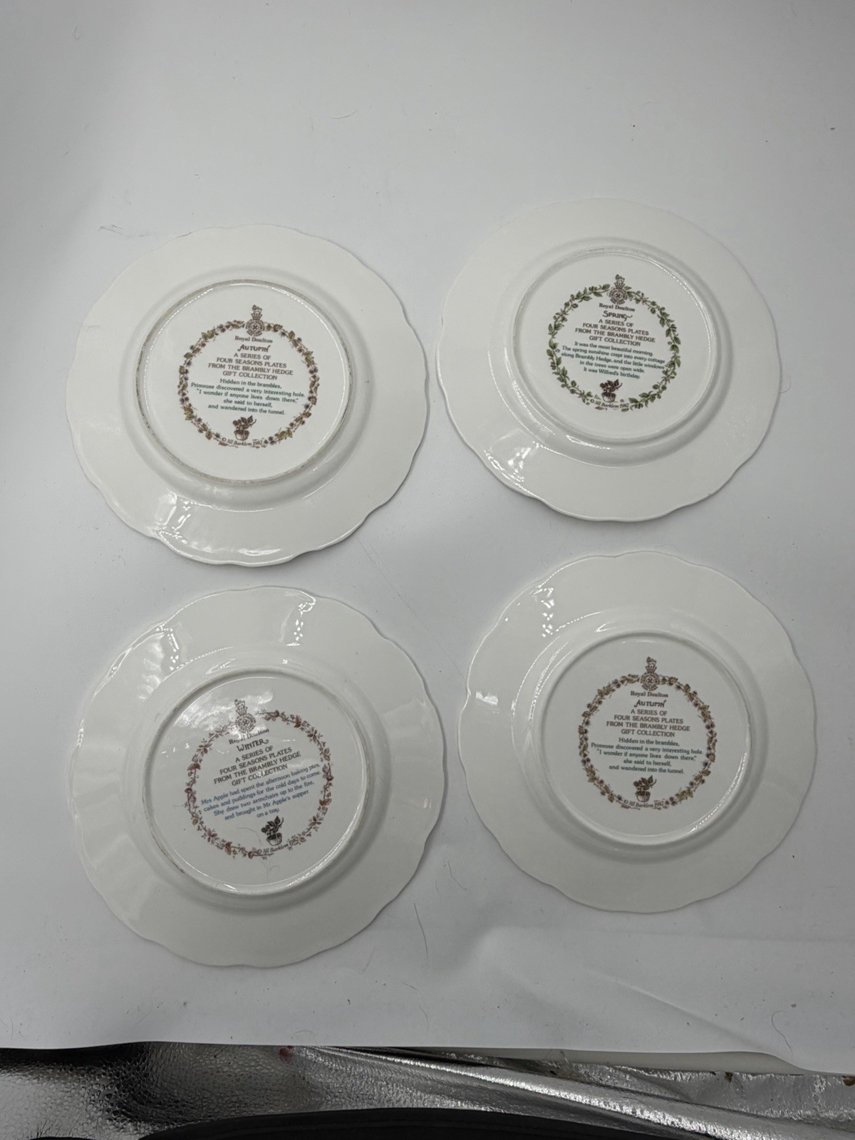 Royal Doulton Brambley Hedge Four Seasons Collection (set of four plates) 6 1/4″