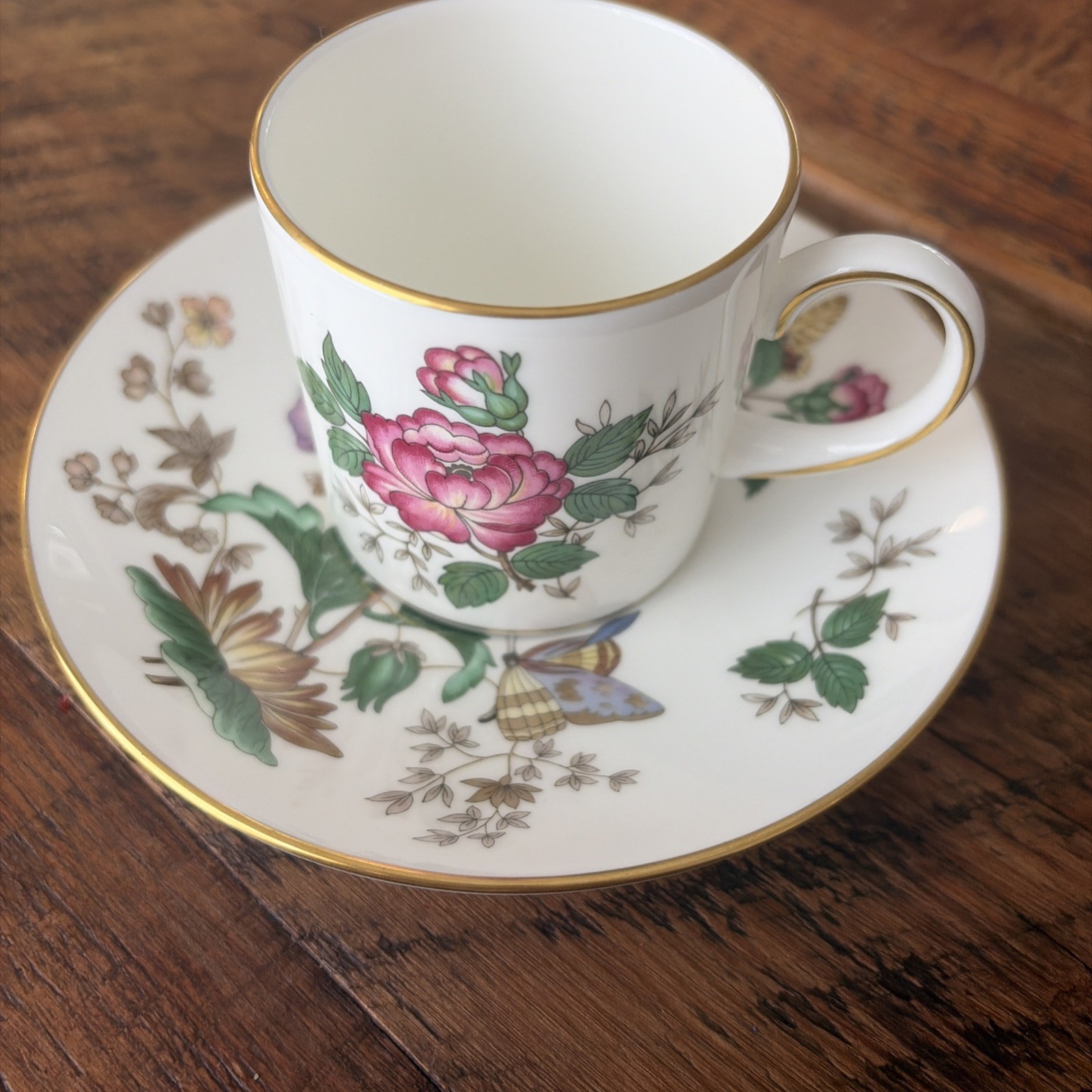 VINTAGE Wedgewood Charnwood Bone China Demitasse Cup & Saucer Set