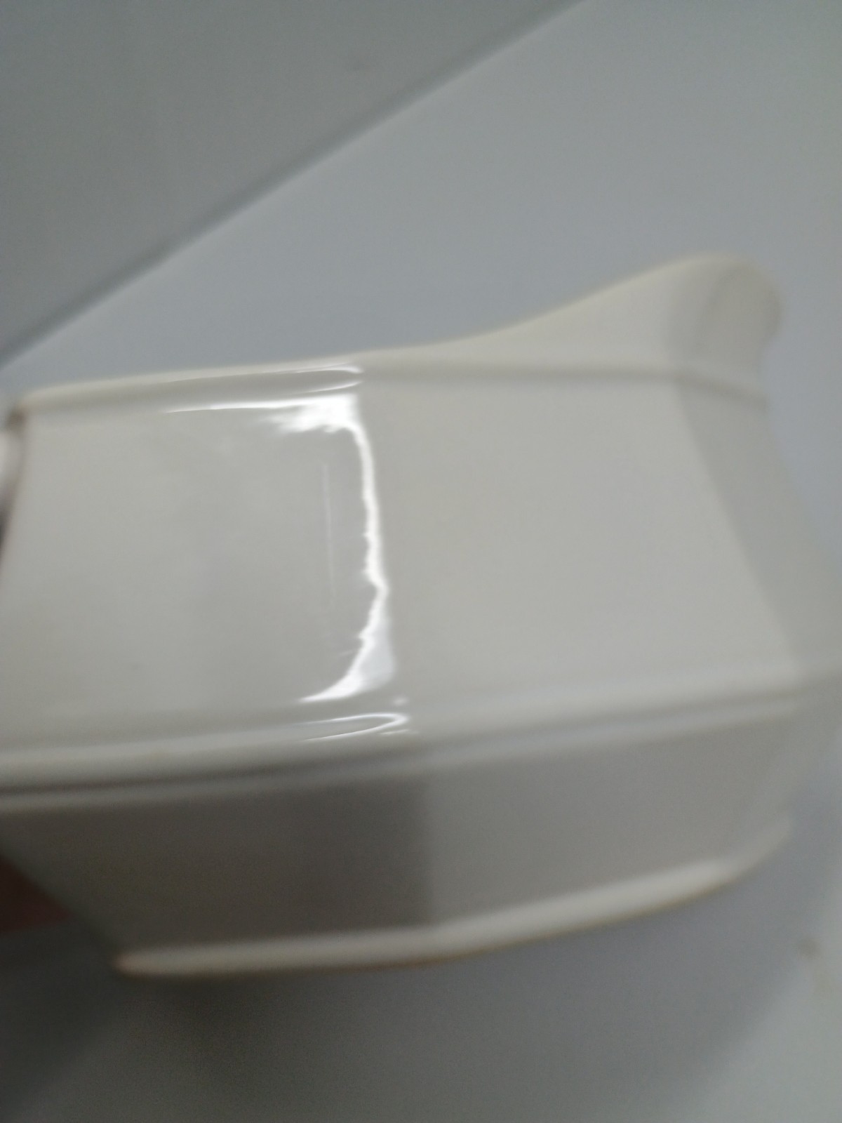 Vintage Homer Laughlin Colonial White Dover Gravy Boat Ivory White Ironstone