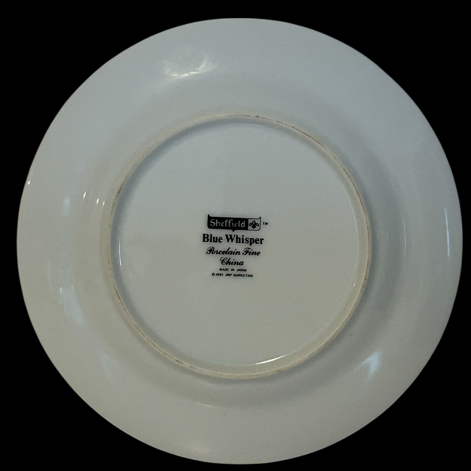 Vintage 1985 Sheffield Blue Whisper Porcelain Cup Saucer And Dessert Plate Japan