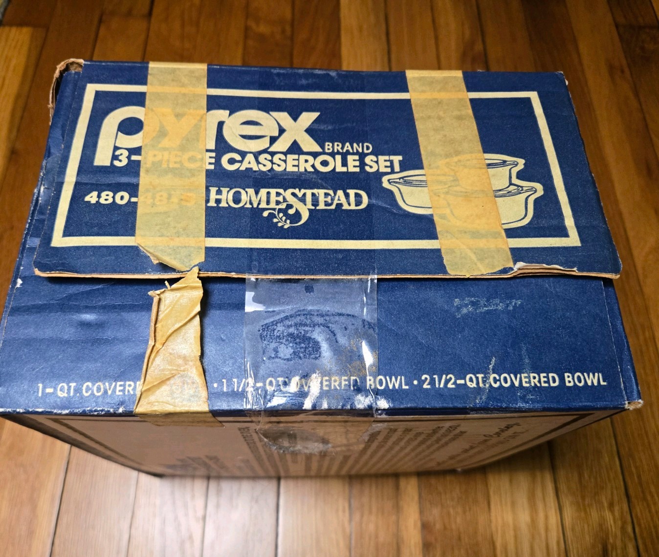 Pyrex Homestead 3-Piece Covered Round Glass Casserole Set 480-48