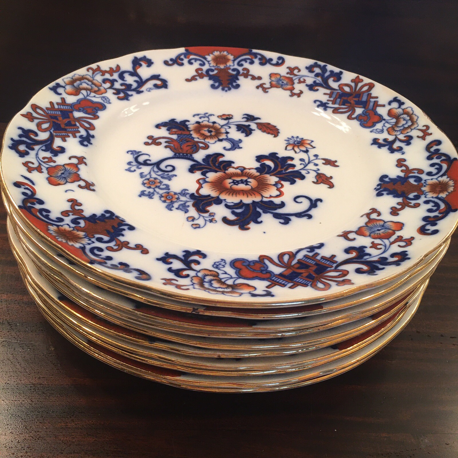 Royal Doulton POLYCHROME FLOW BLUE 10 1/4”Plate NANKIN Burslem Beautiful!