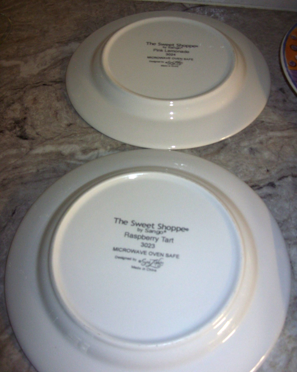 Sango Sweet Shoppe Sue Zipkin Set Of 4 Asst. Designs Salad Dessert Plates 7 7/8″