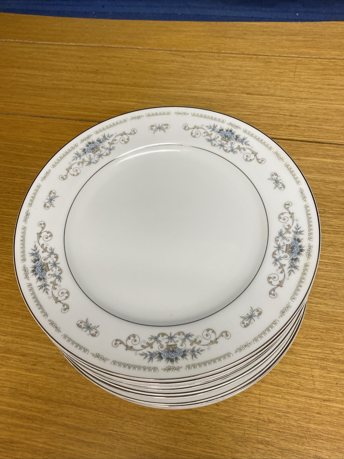 10 Vintage Wade Fine Porcelain China “Diane” 10 1/4” Dinner Plates – Japan
