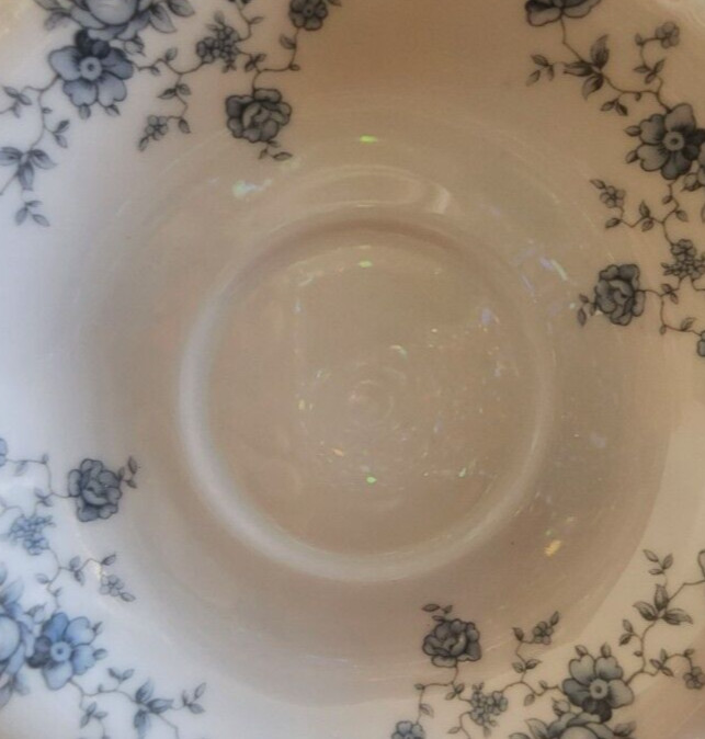 Blue Garland Cup Saucer Set Johann Haviland Porcelain White Blue Platinum !