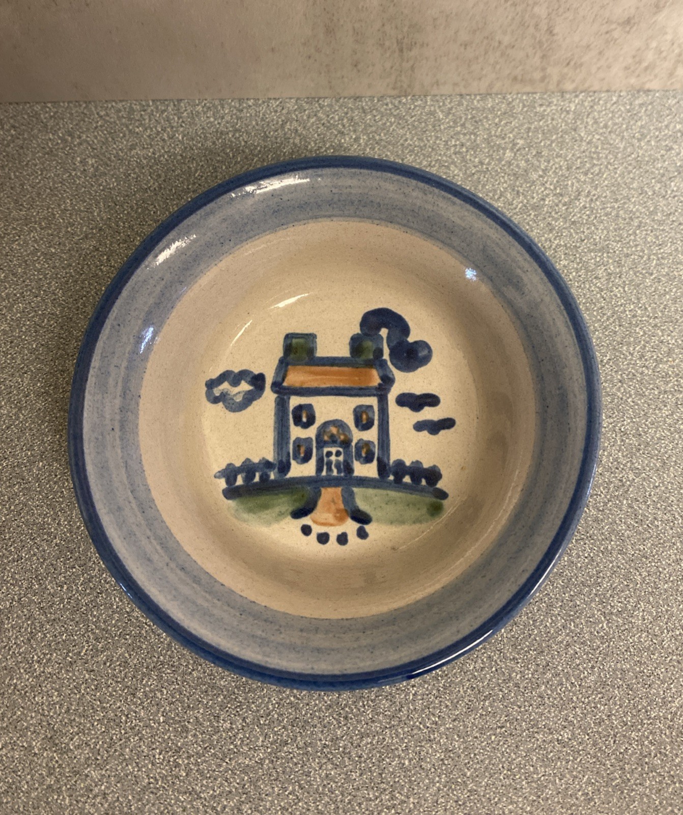 M A HADLEY ART POTTERY HOUSE RAMEKIN SMALL TRINKET BOWL 4.5″ DISH HANDMADE