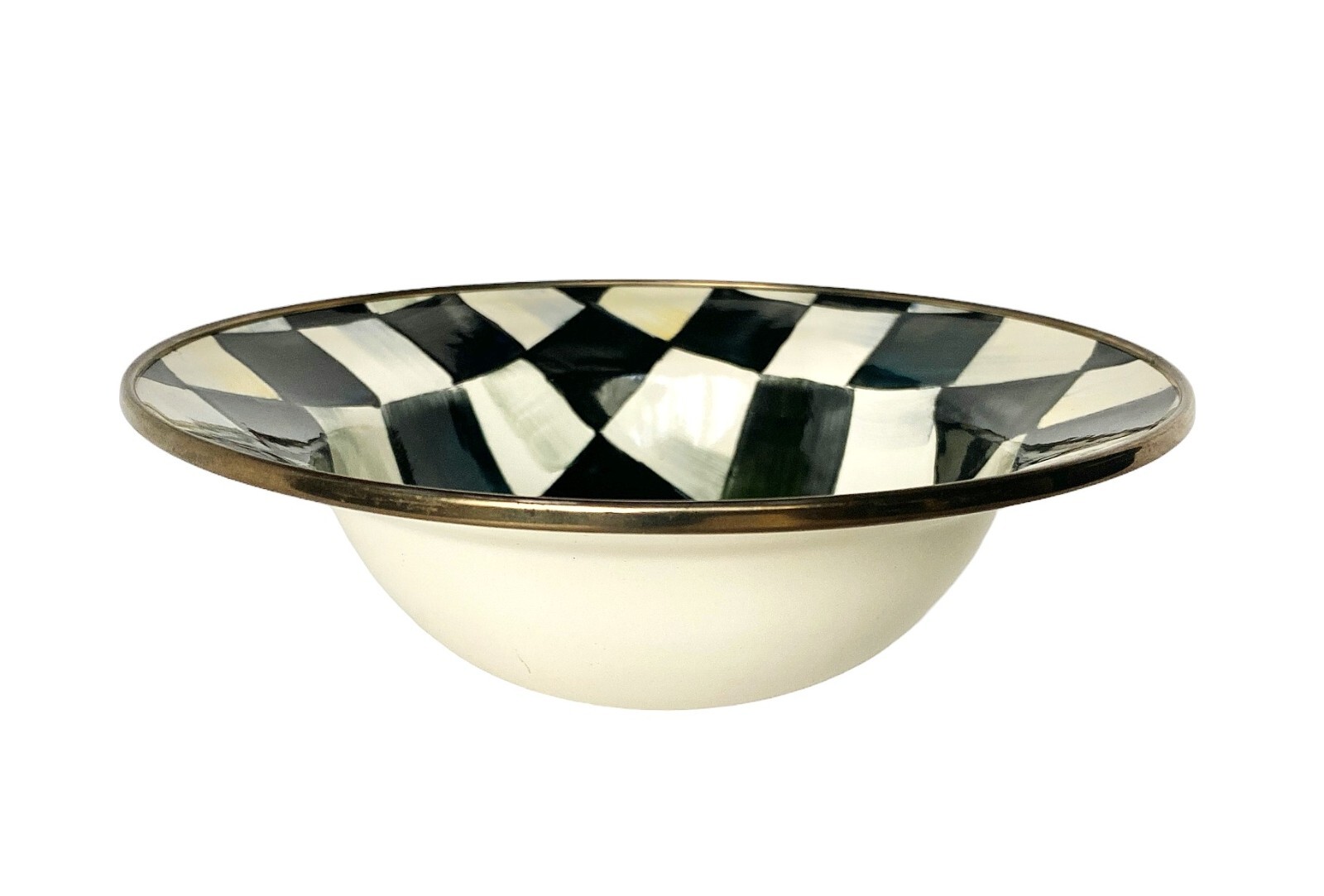 MacKenzie Childs Courtly Check Breakfast Bowl /Serial Bowl New