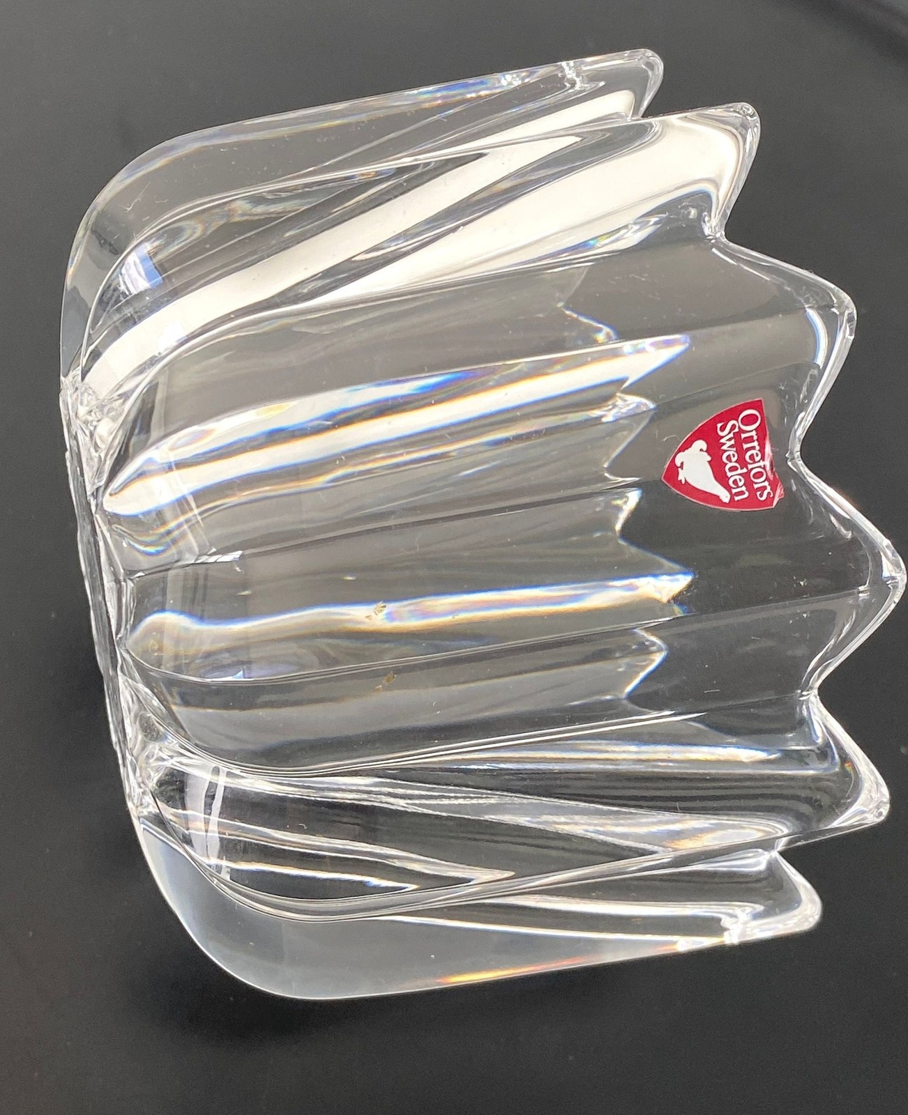 Orrefors Sweden Fleur Pattern Crystal Bowl by Jan Johansson # 4517-12 Circa 1980