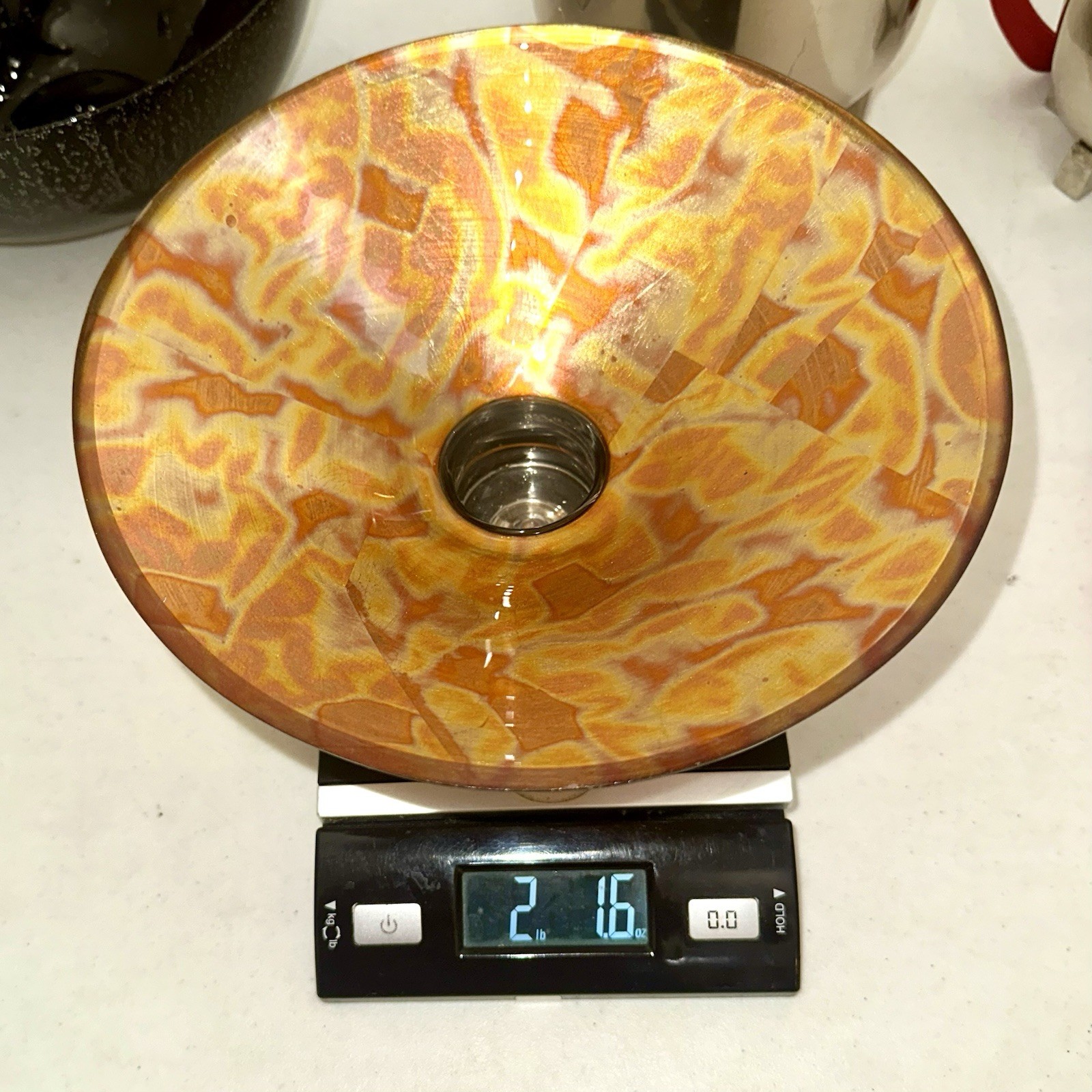 Tamara Childs Gold Swirl 9” Pedestal Bowl Centerpiece