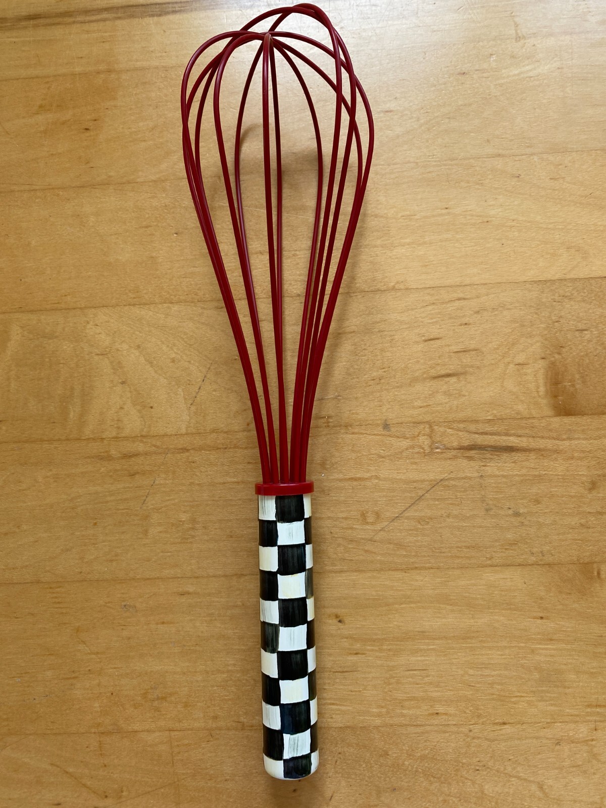 MacKenzie Childs Whisk Courtly Check w/Red Large NEW in Box Retired
