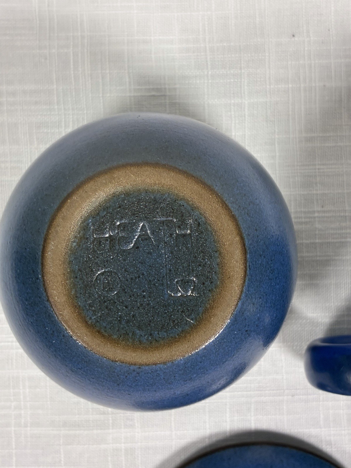 Heath Ceramics Blue Creamer (Cream) and Sugar Bowl with Lid (Moonstone?)