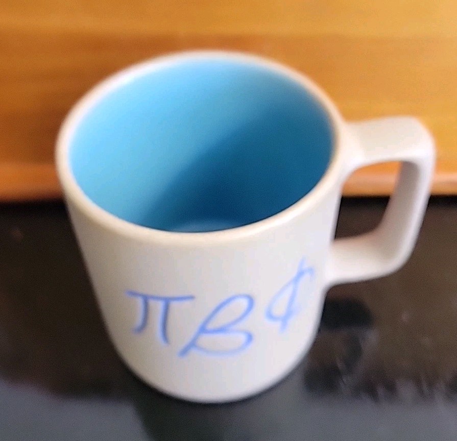Pigeon Forge Pottery Pi Beta Phi Sorority Coffee Mug Cup Stoneware Blue Gray