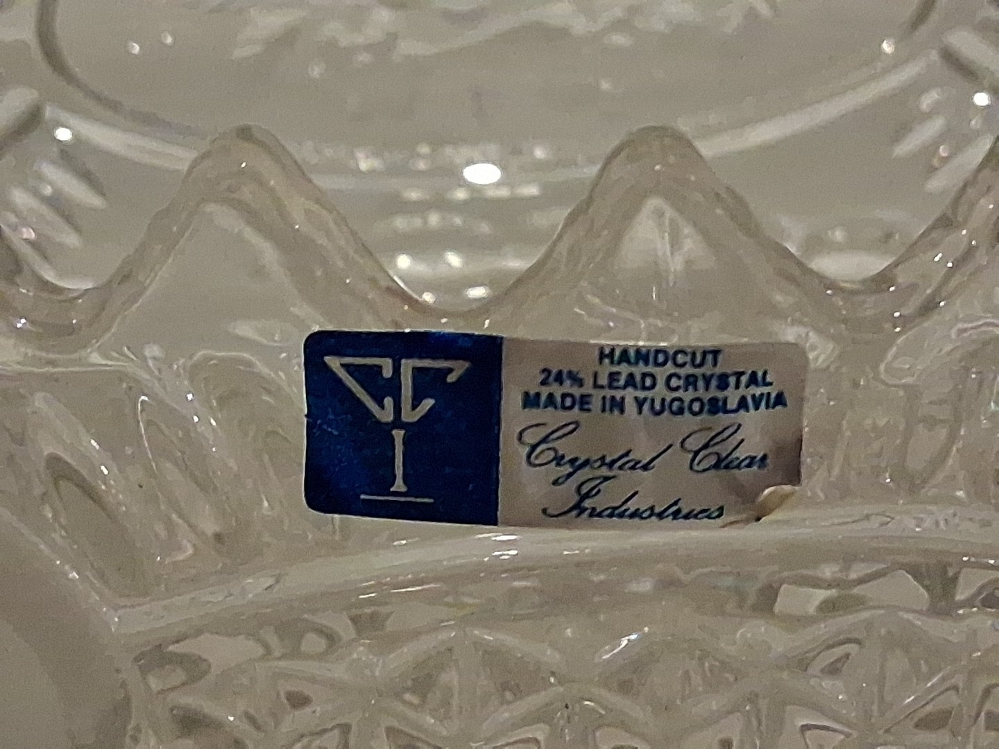 Stunning Vintage Lead Crystal Bowl Sawtooth Fruit Floral 5. 1 lbs – 8.5 inches