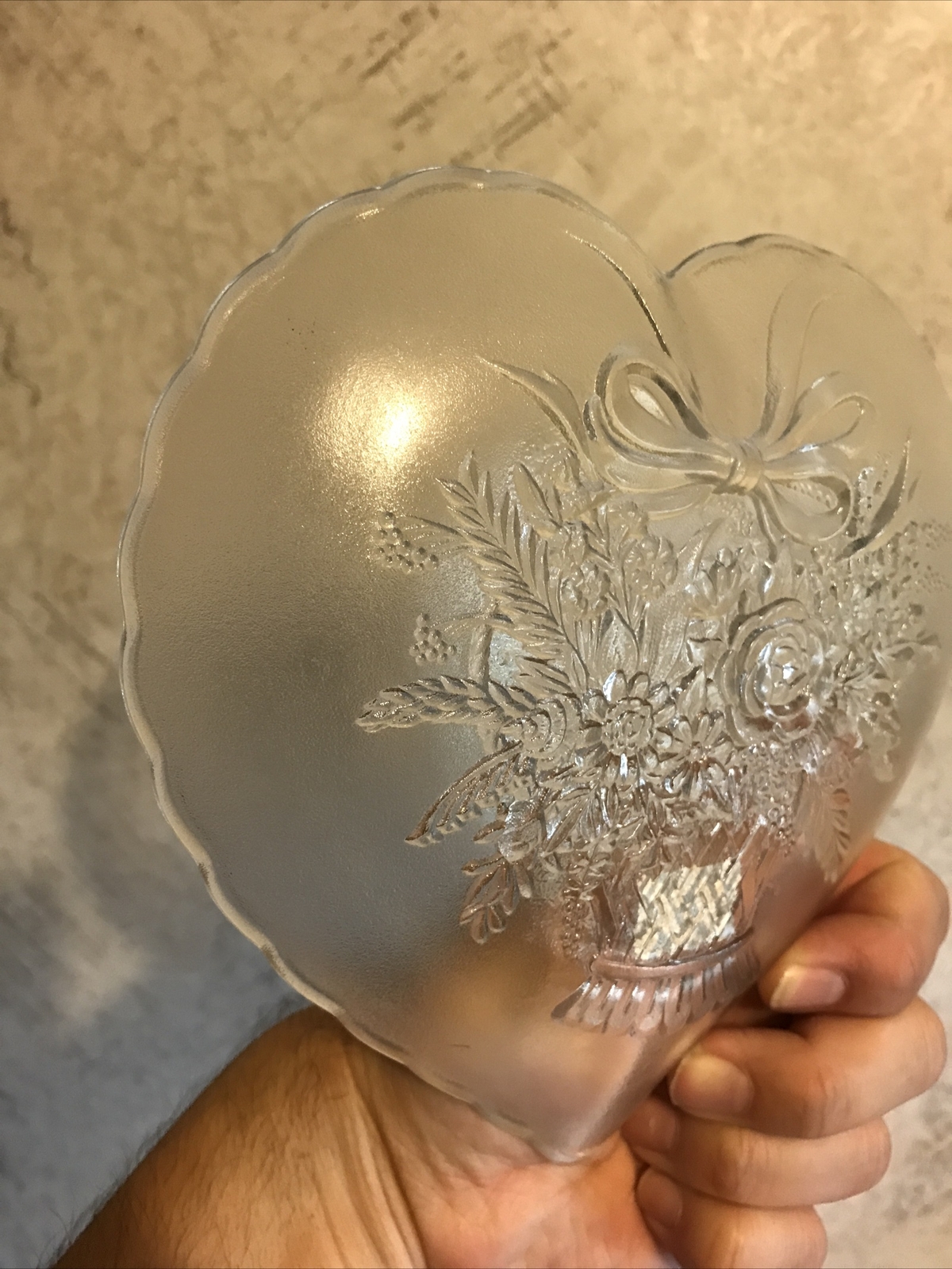 Mikasa Small Heart Shaped Clear Glass Dish Candy Trinket Jewelry Treasures