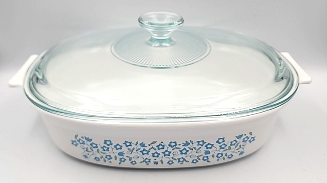 Corning Ware Blue Heather 1 1/2 QT Casserole Dish DC-1 1/2-B Pyrex Lid 1.5 Quart
