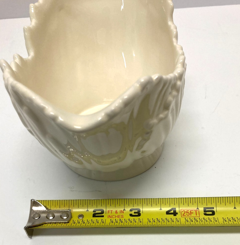 2009 Lenox 75th Anniversary Leaf Ceramic Gravy Boat Planter Ivory White – Lovely