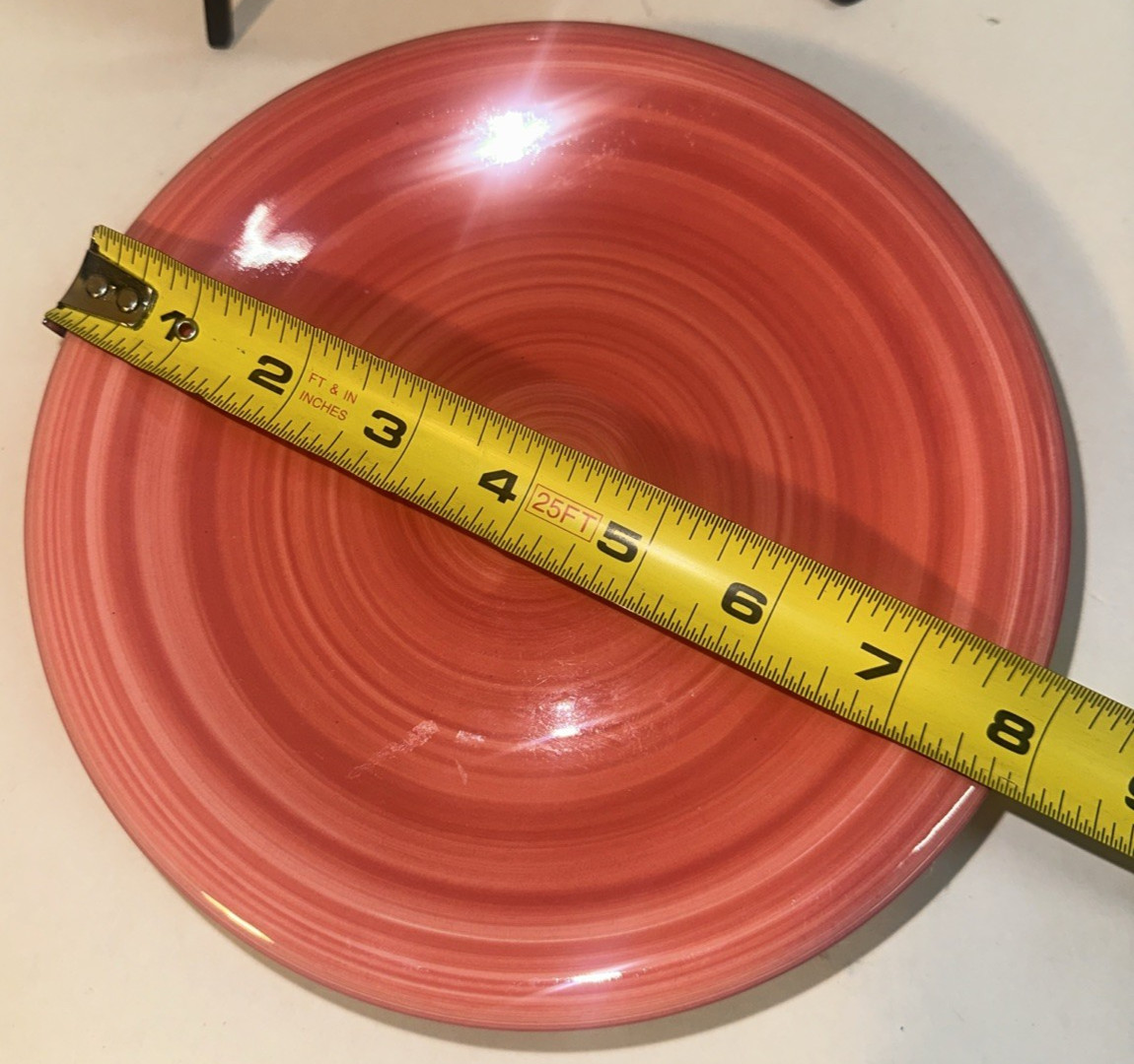 Set of 4 Furio Coral Swirl 8” Salad Plates Made In Italy