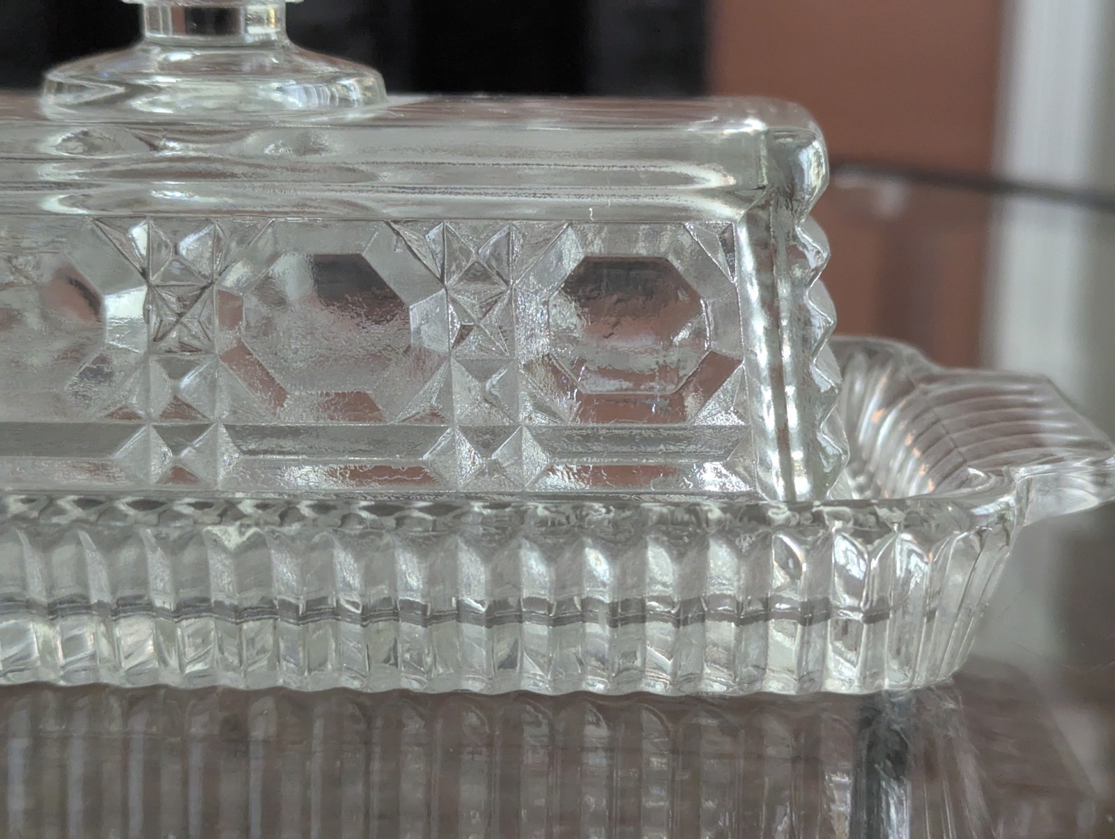 Vintage Federal Glass Windsor Butter Dish With Lid Early 1970s Serving Piece