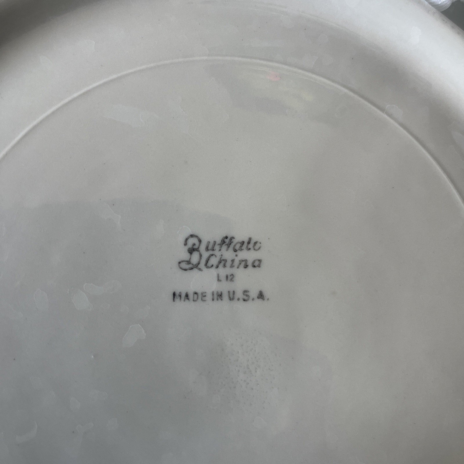 50’s 4 Buffalo China Divided Dinner Plates Restaurant ware Green Stripe L-12