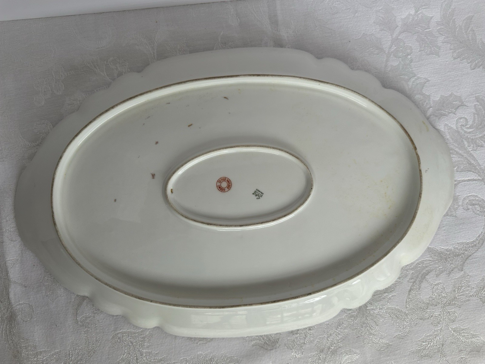 4 Charles Field Haviland Limoges Embossed Serving Platters W/Pink Floral Sprays