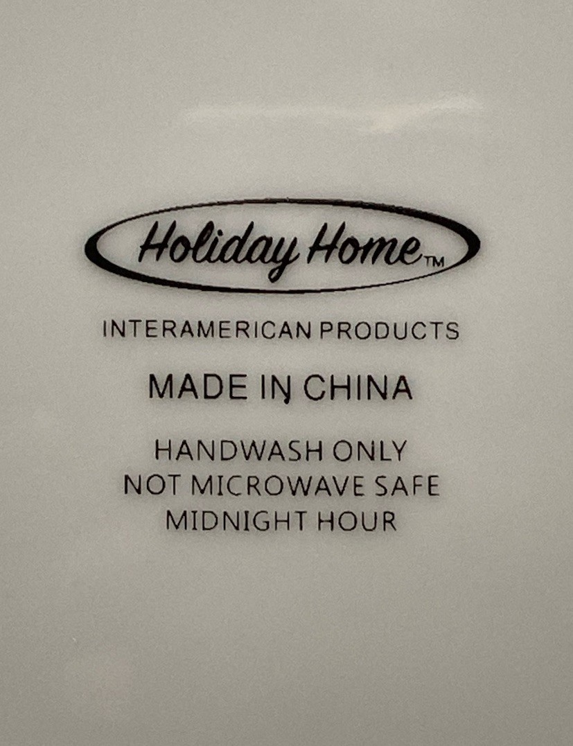 Holiday Home MIDNIGHT HOUR Dinner Plate 10.5 in. Christmas Ornaments GOLD &