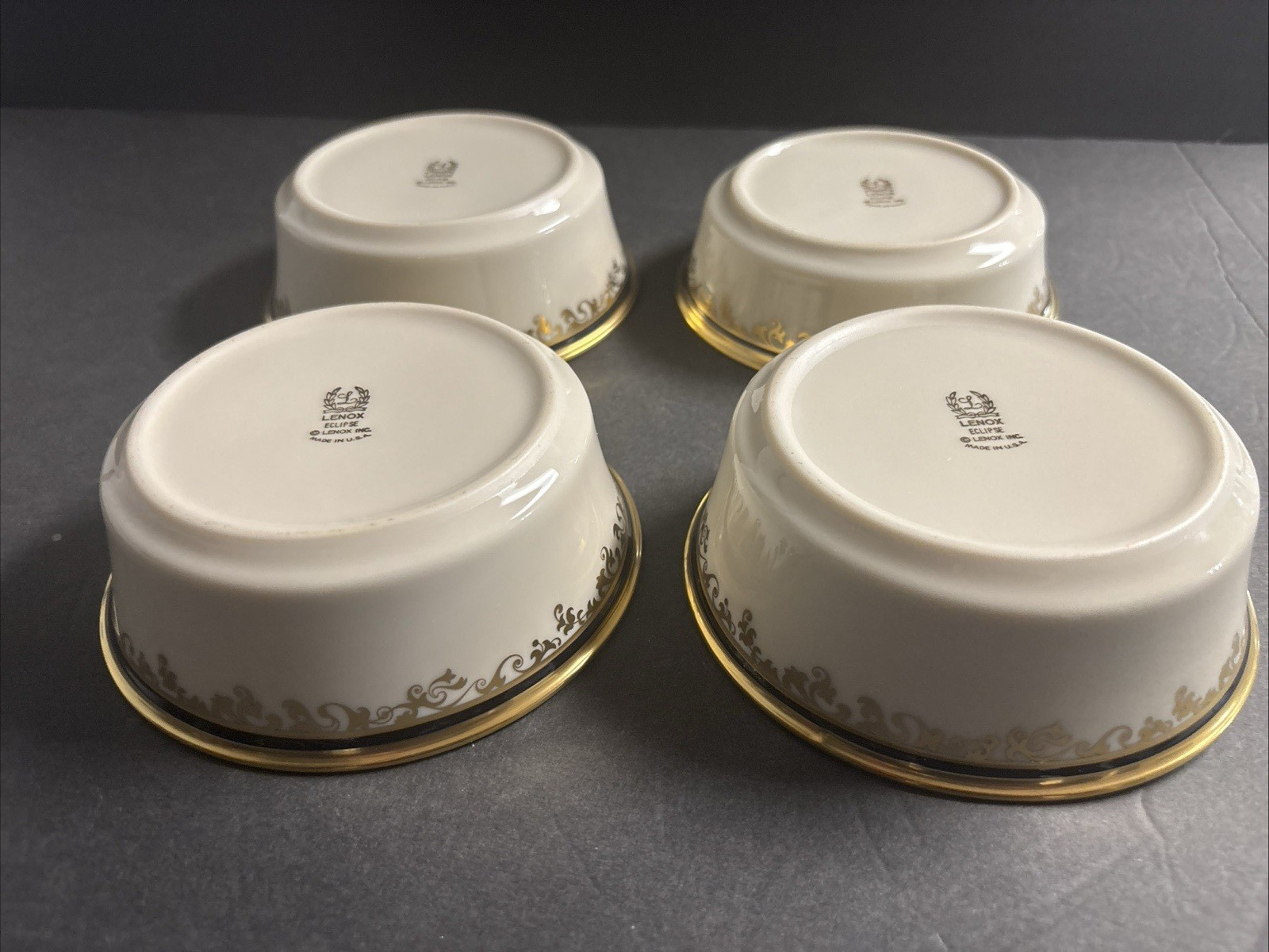 Lenox Eclipse Set of 4 Cereal/fruit Bowls 5 1/4″ – Mint unused lot 3
