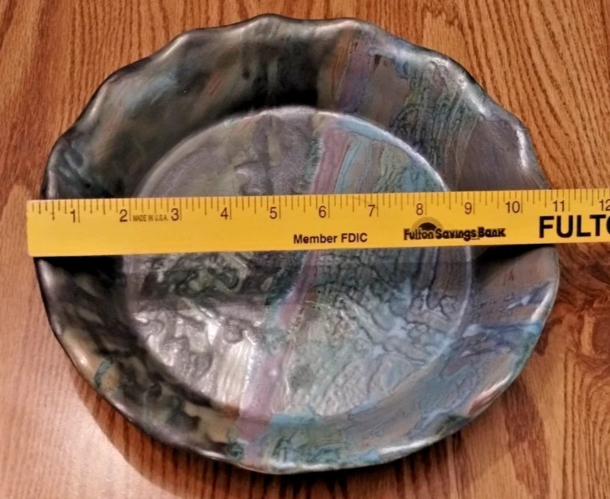 Bennington Potters VT Equinox Glaze 1850 Pottery Lot of 3 Pie Plate Pitcher Bowl