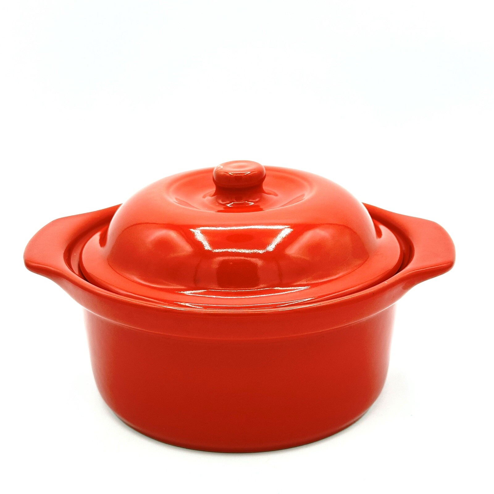 Cerutil Red Made In Portugal Stoneware Crock with Lid 6.25 X 3 Inches