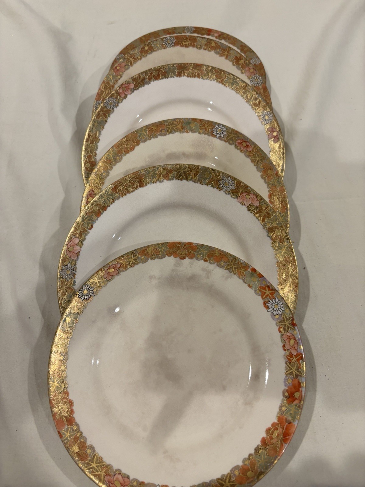 Set of 6 VTG Noritake China Harmony #3906 Gold Trim 6 Inch Dessert Plates