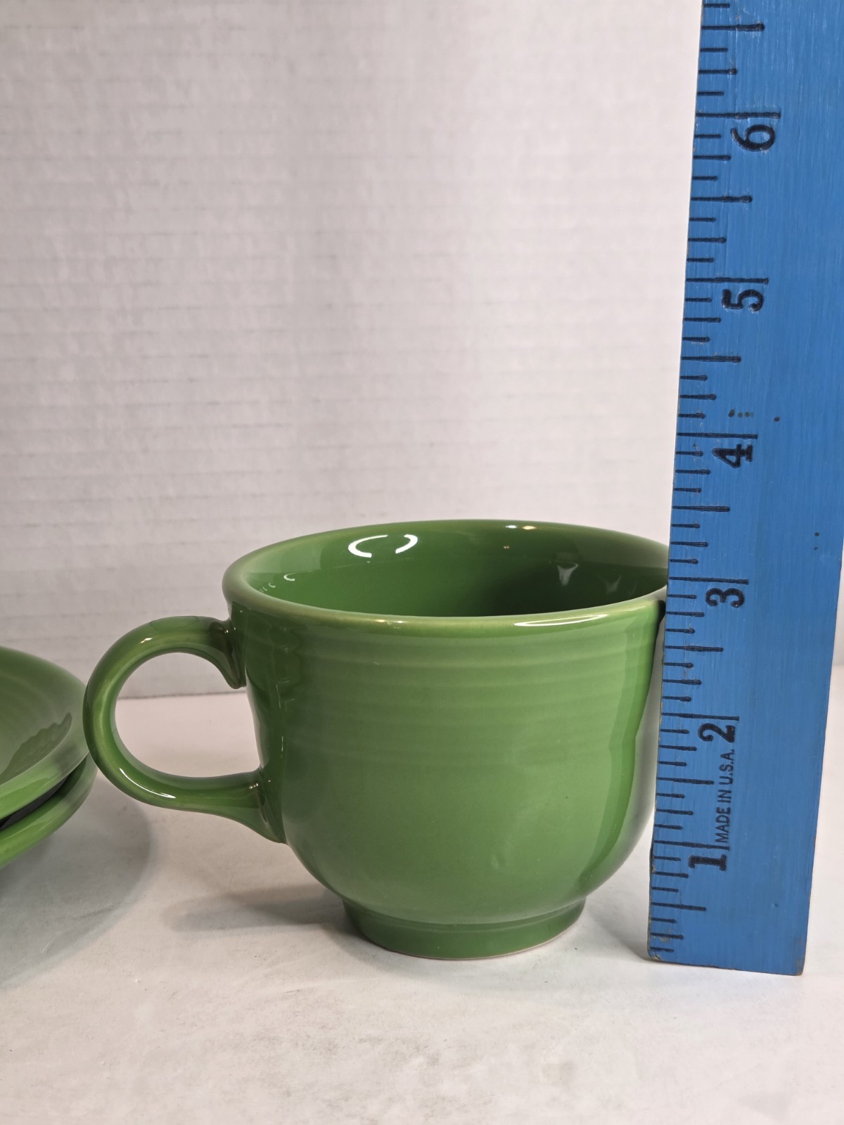 Fiestaware Shamrock Green 2 Cups and Saucers Homer Laughlin Fiesta