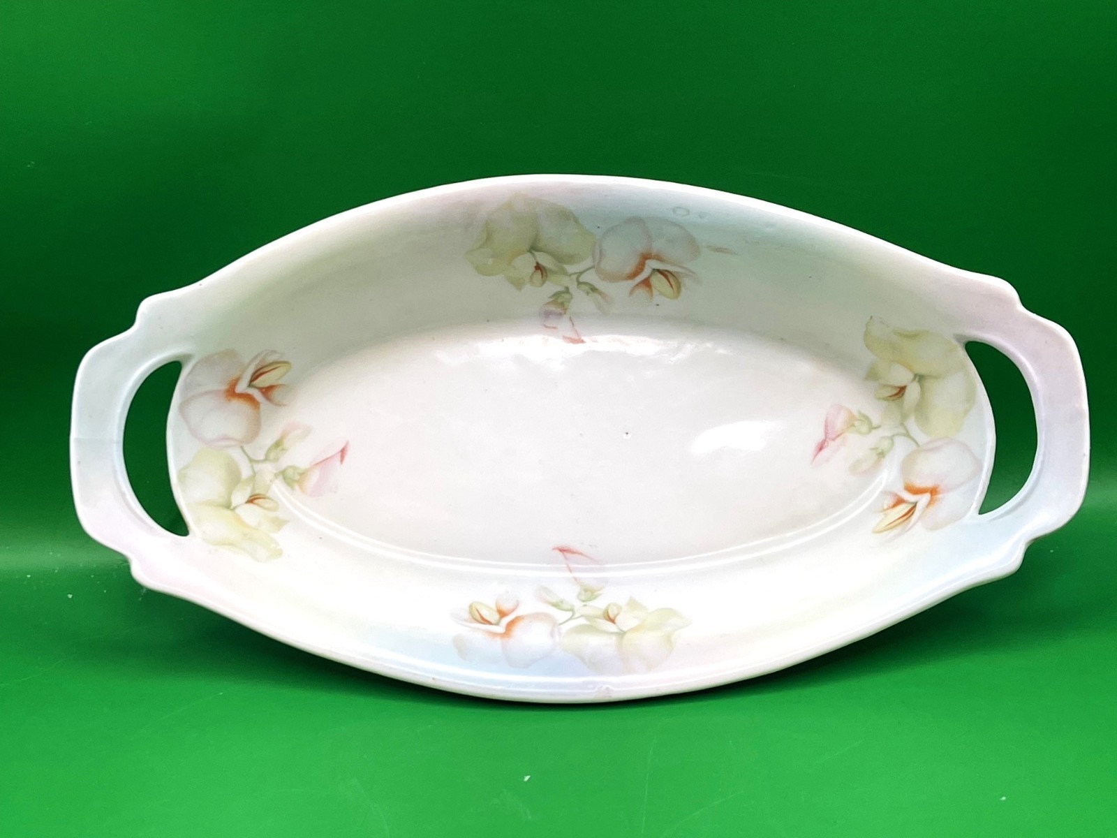 P.S.A.A. Bavaria Porzellanfabrik Schonwald Antique Oval Floral Relish Dish 1920s