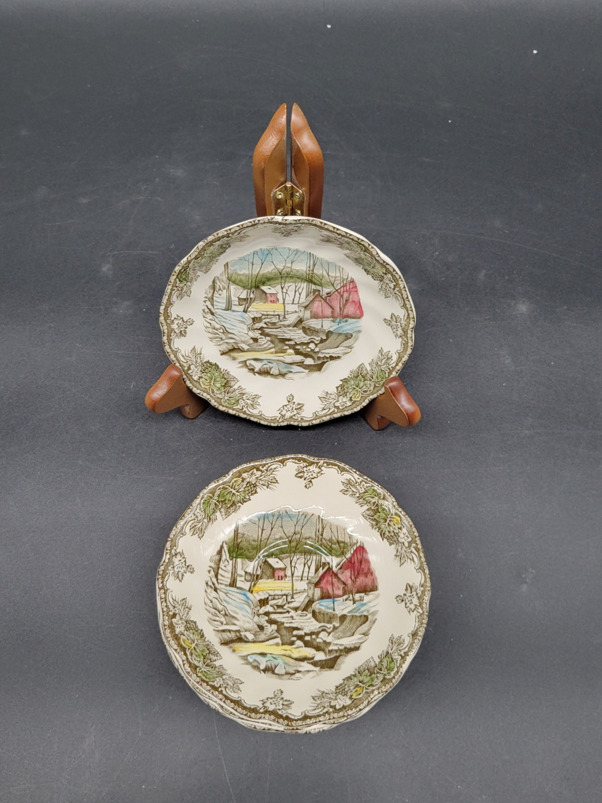 Johnson Bros The Friendly Village “The Ice House” Saucers 5 1/2 Inches England