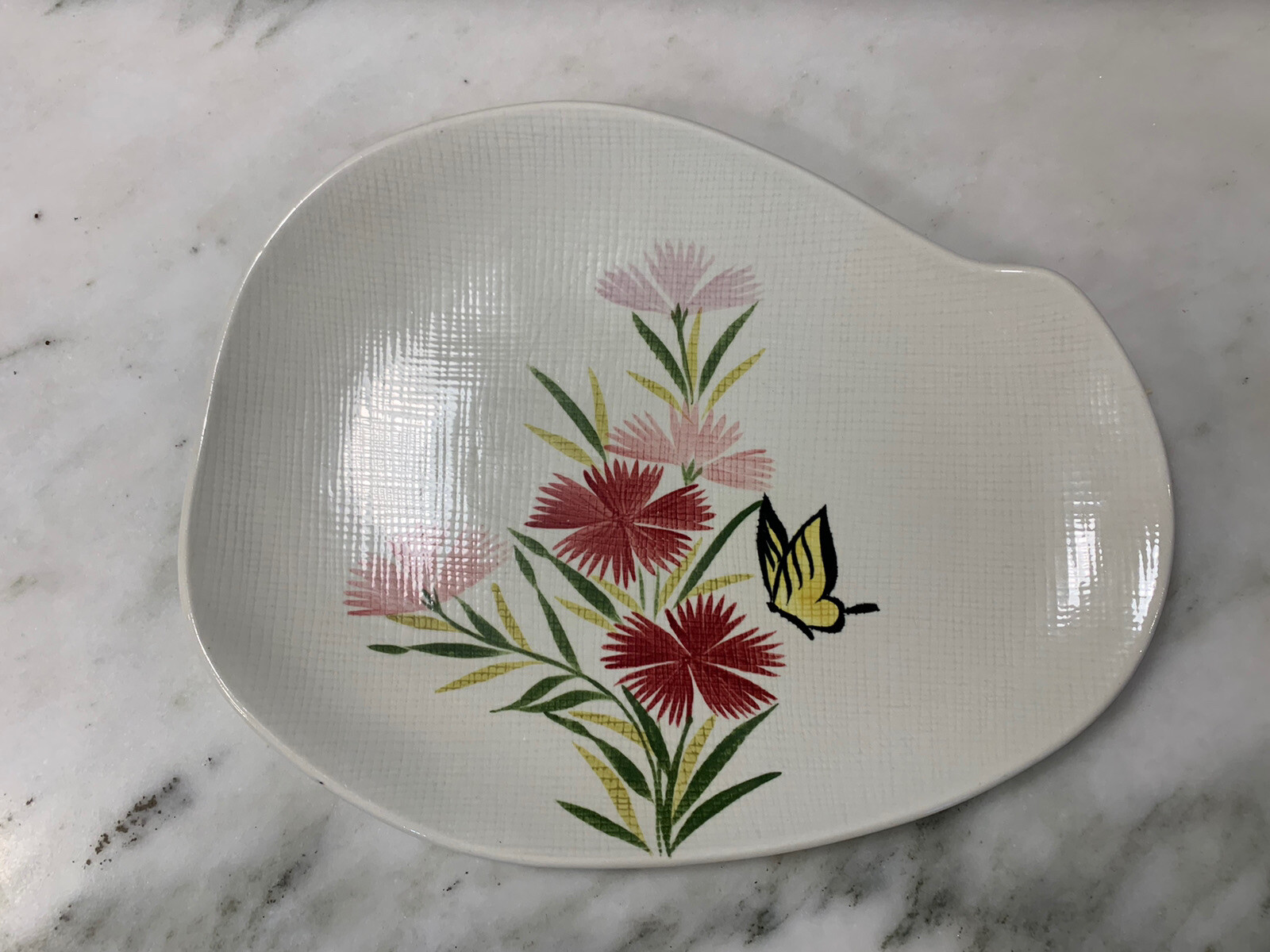 Vintage RED WING Pottery PINK SPICE Pattern Serving Platter 13 X 10 Hand Painted