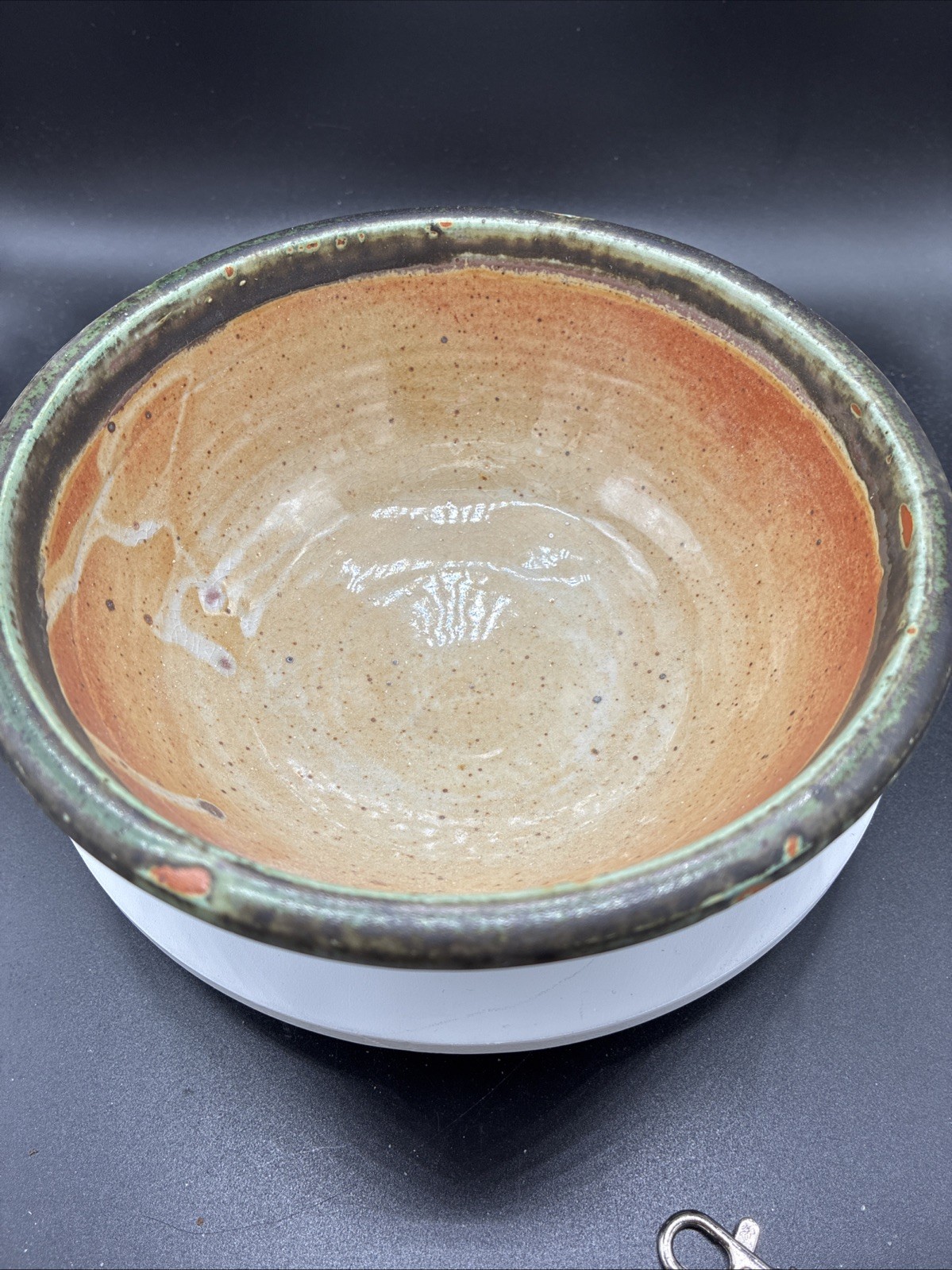 Vintage Handmade Pottery Studio Matte Brown Bowl Signed Ryan Lucier