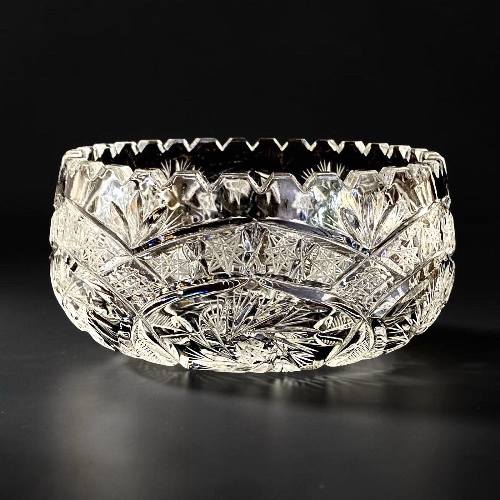 Rare Antique American Brilliant Period ABP Cut Glass Large Centerpiece Bowl