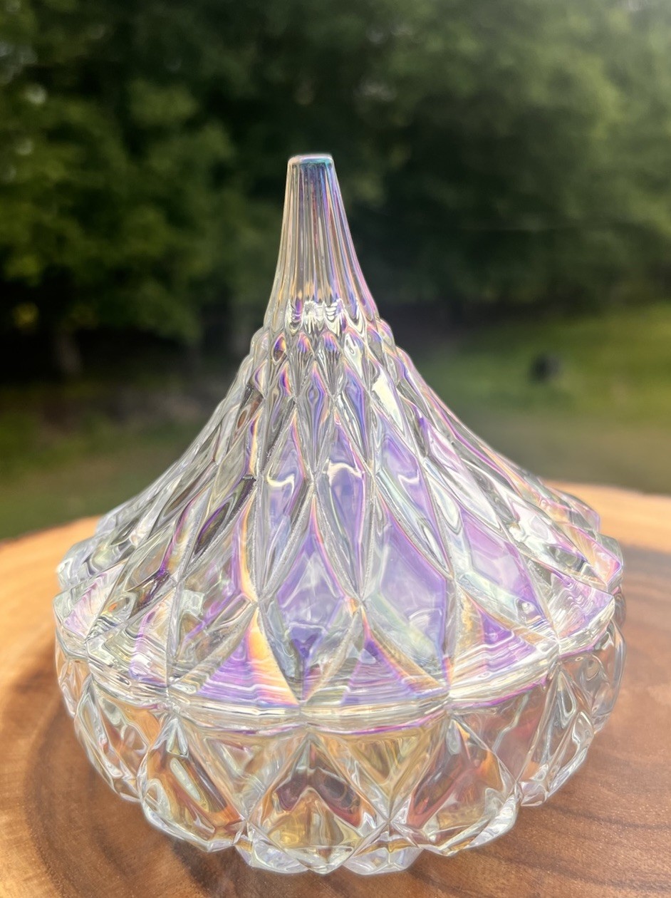 Godinger Iridescent Hershey Kiss Candy Dish Unique Decorative Bowl 5 In